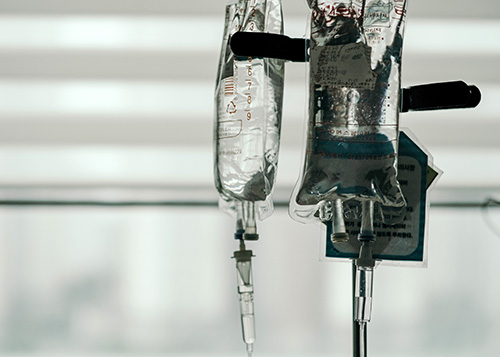 Stock image of IV medication bags